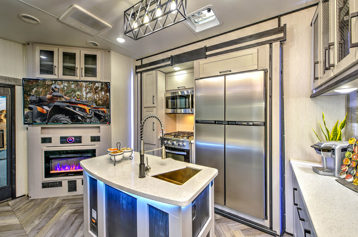 Mobile RV appliance repair technician working on-site at Fort Pierce campground